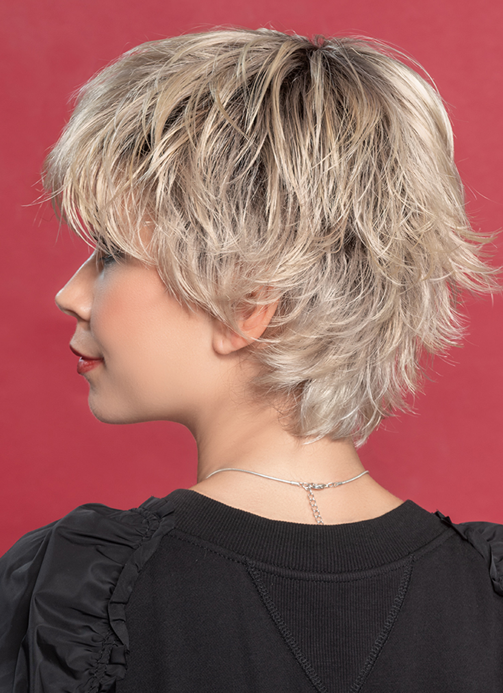 Open | This versatile hair style features a premium synthetic fiber and a monofilament crown
