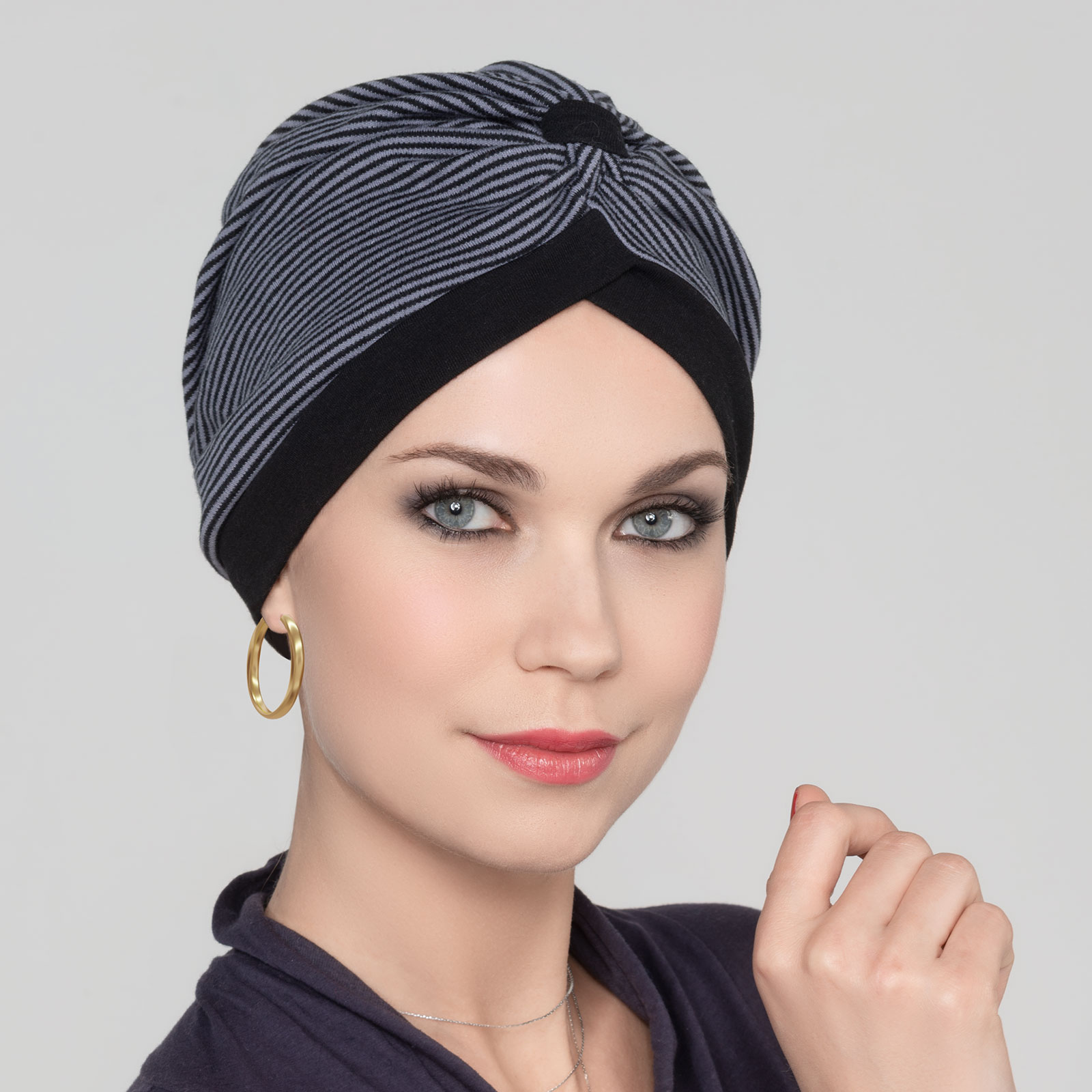 Kiona in Black and Grey - Headwear by Ellen Wille