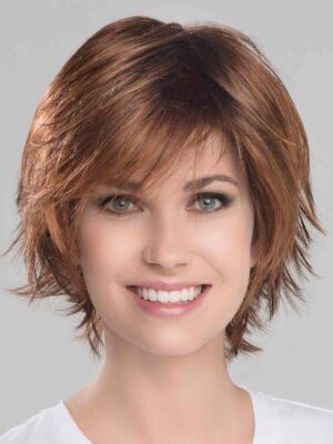 Clever by Wig ELLEN WILLE in Hazelnut Rooted | Medium Brown base with Medium Reddish Brown and Copper Red highlights and Dark Roots | Elly-K.com.au