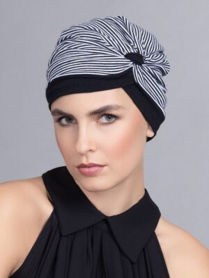 Kiona in Black and White - Headwear by Ellen Wille