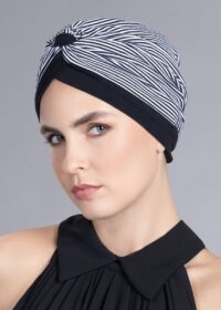 Kiona in Black and White - Headwear by Ellen Wille