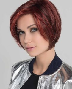Talia Mono | A chin-length, angled bob with a side bang and tapered neckline Talia Mono | A chin-length, angled bob with a side bang and tapered neckline