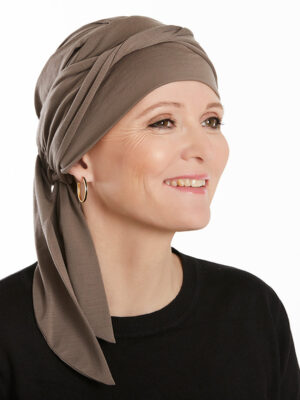 B.B. Beatrice Turban with ribbons | Dusty Brown 1291-0318