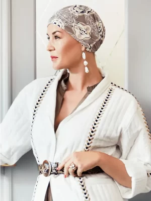Amia Turban | Beige Ornaments | 1529-0815