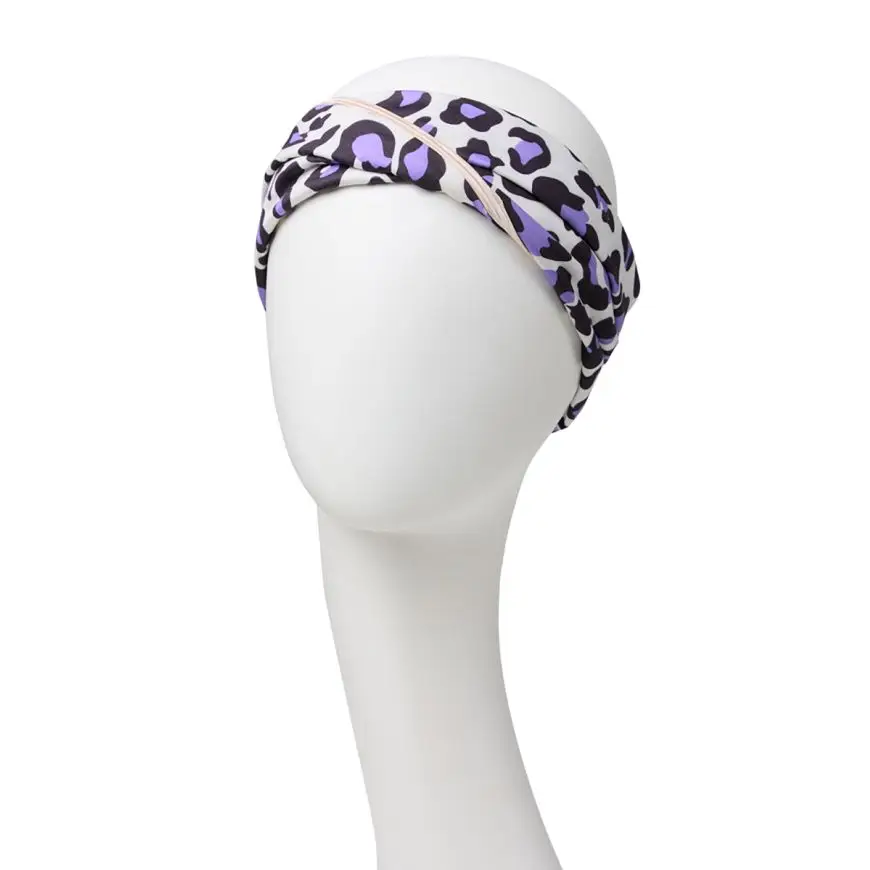 Emmy Turban | Cream w/Lavender Leo | 1545-0856