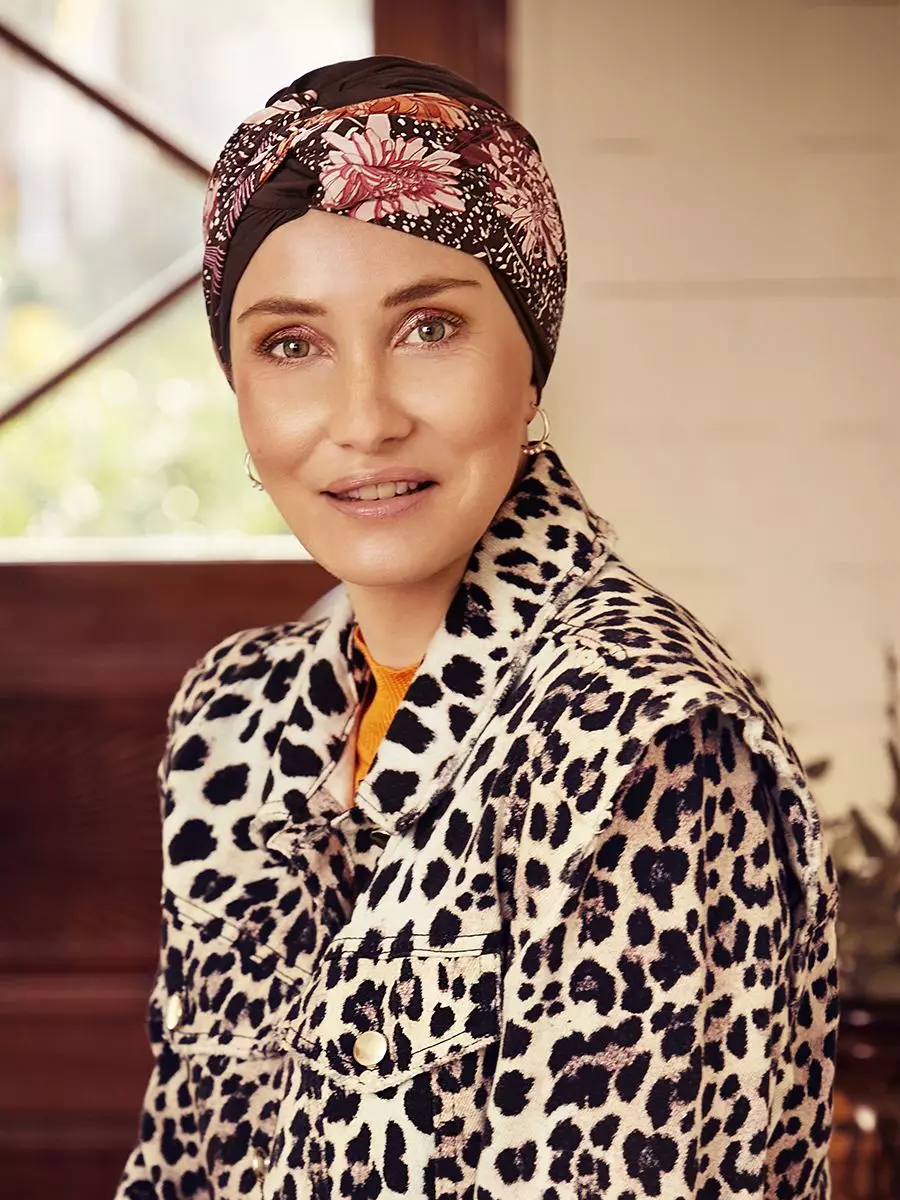 HocShakti Turban | Chocolate w. Garden Pinks | 1520-0806 HocShakti Turban | Chocolate w. Garden Pinks | 1520-0806
