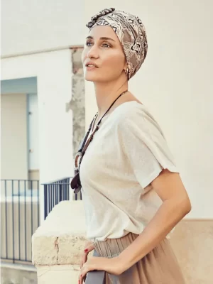 HocLotus Turban | Beige Ornaments | 1008-0815
