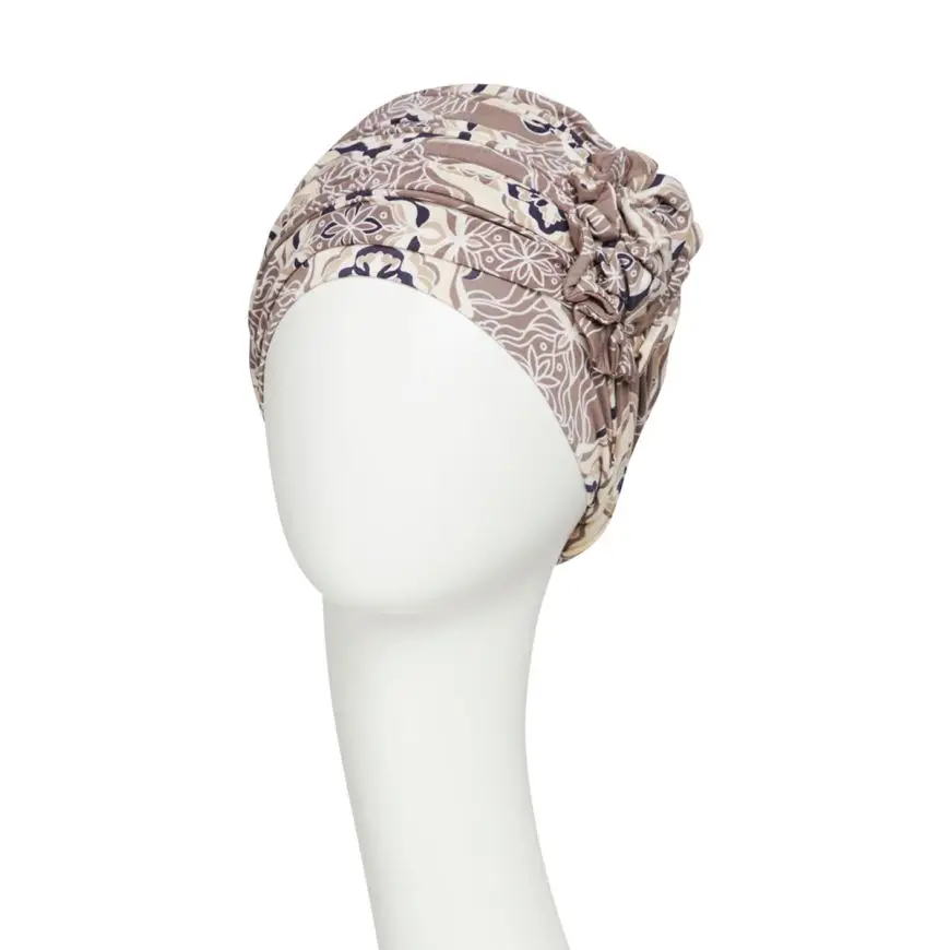 HocLotus Turban | Beige Ornaments | 1008-0815