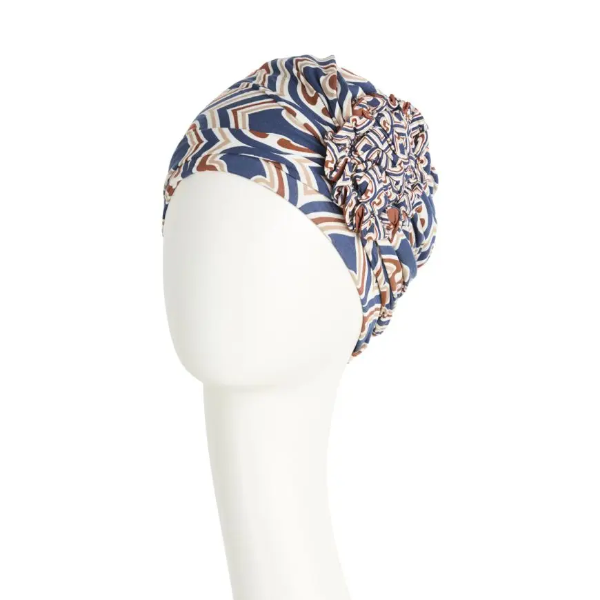 HocLotus Turban | Endless Shapes Of Blue | 1008-0881