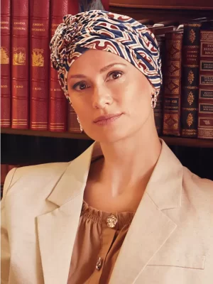 HocLotus Turban | Endless Shapes Of Blue | 1008-0881
