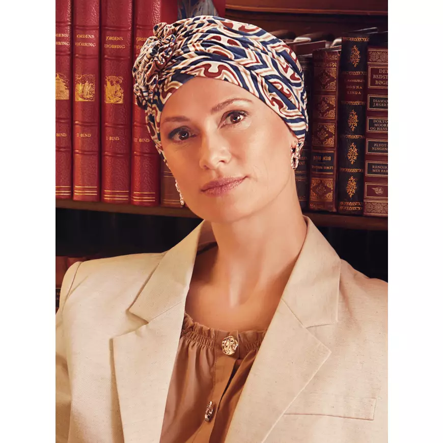 HocLotus Turban | Endless Shapes Of Blue | 1008-0881