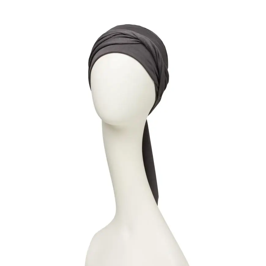 B.B. HocBeatrice Turban w. Ribbons | Steel Grey | 1291-0769