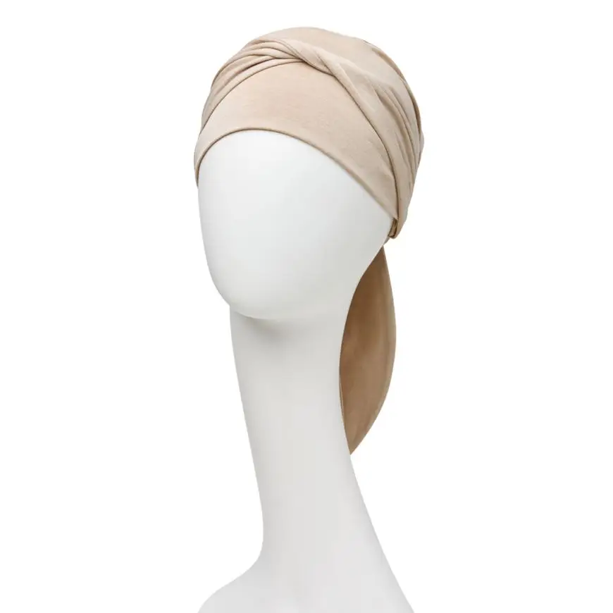 B.B. HocBeatrice Turban w. Ribbons | Feather Beige | 1291-0844