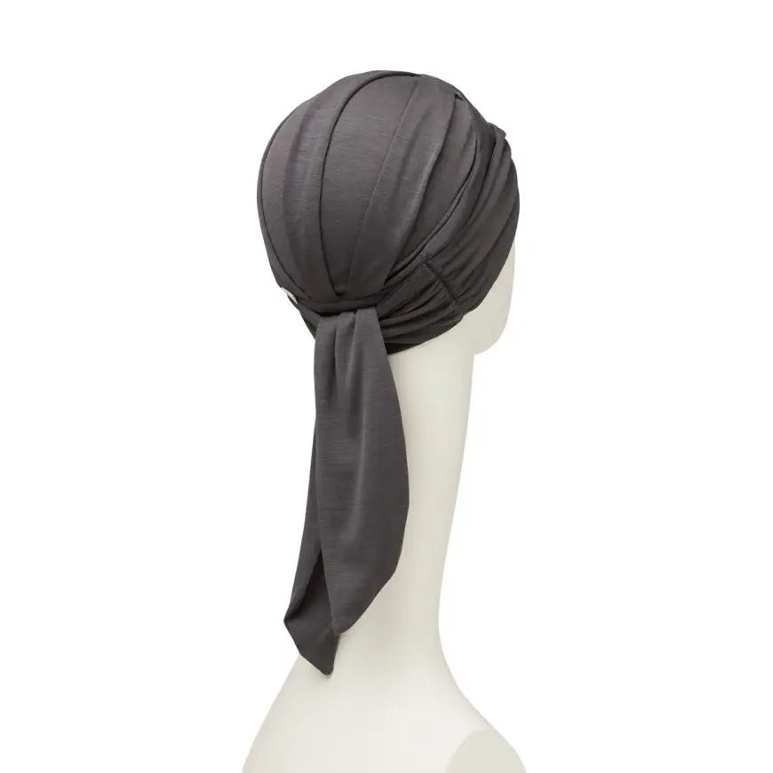 B.B. HocBeatrice Turban w. Ribbons | Steel Grey | 1291-0769